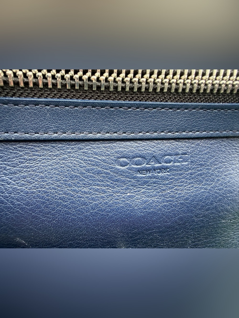 Coach Navy and Black Leather Tote with Matching Wristlet - Picture 5 of 6